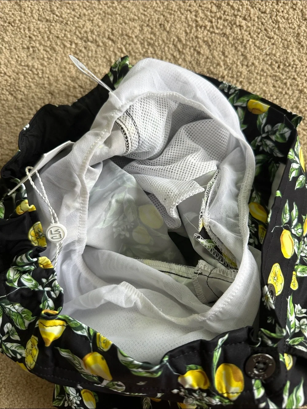 Parke & Ronen lemon print swim trunks
